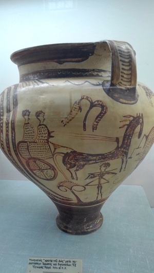 キプロス考古学博物館の馬車の壺絵