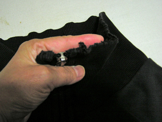 衿・袖口リブのすり切れ修理
